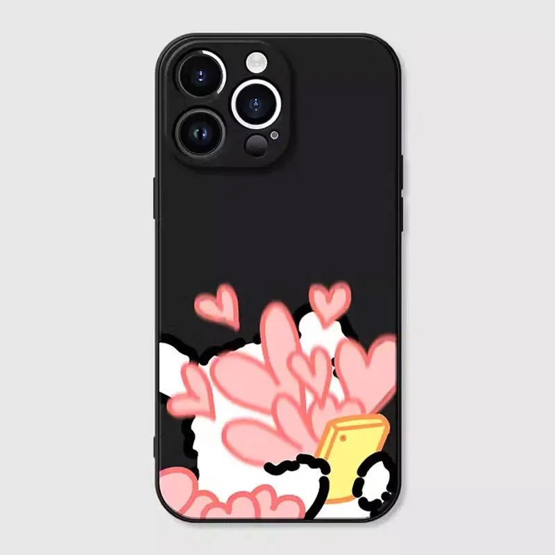 Funny Dog Couple iPhone Case – Cartoon Animal Shockproof Full Cover