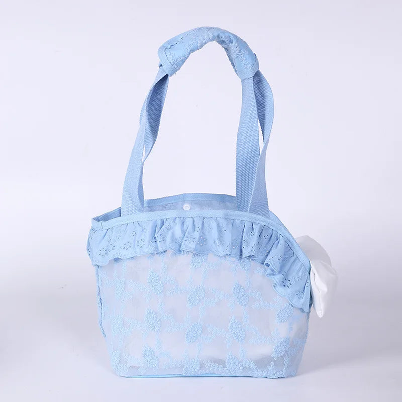 Breathable Lace Pet Carrier Bag with Safety Buckle