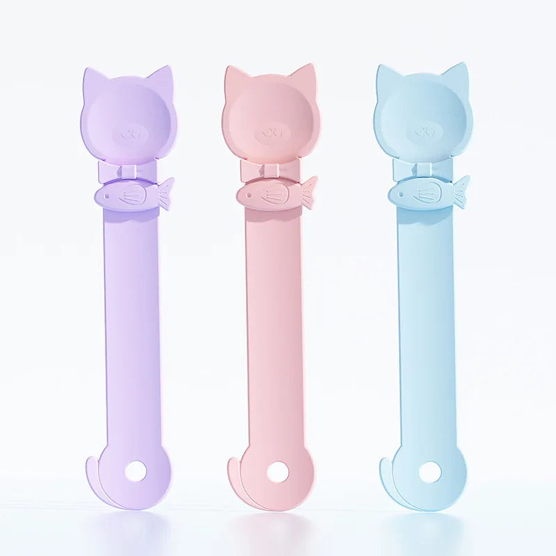 Cat Strip Feeder Spoon with Long Handle for Lickable Wet Food