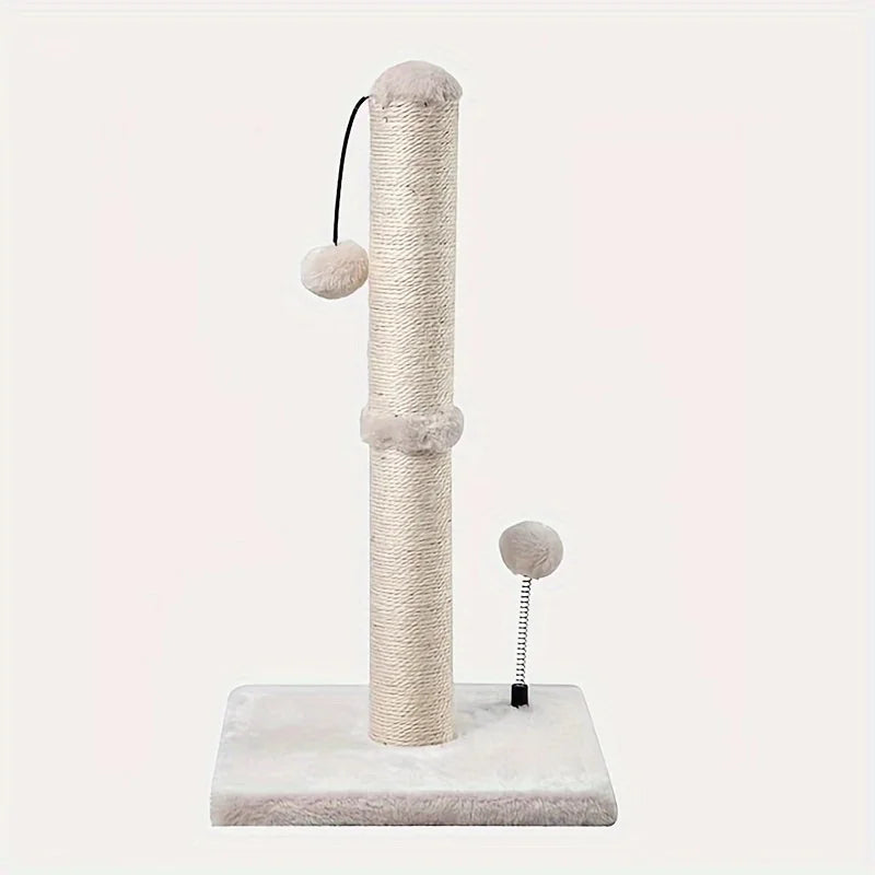 34-Inch Tall Sisal Cat Scratching Post with Hanging Toy