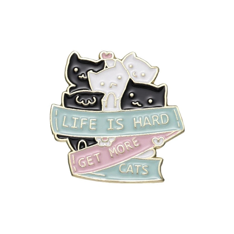 Cute Cartoon Cat Enamel Lapel Pin