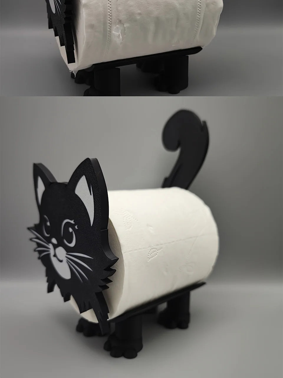 Cute Cat Toilet Paper Holder – Anti-Slip Self-Adhesive Bathroom Accessory