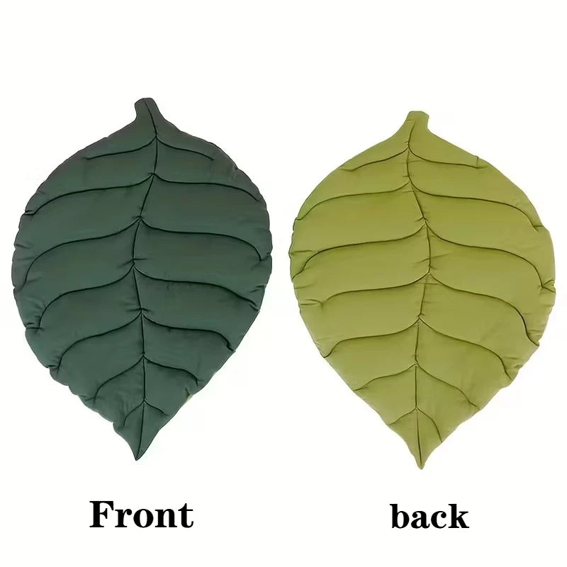 Leaf-Shaped Soft Washable Pet Bed Mat for Cats & Small Dogs