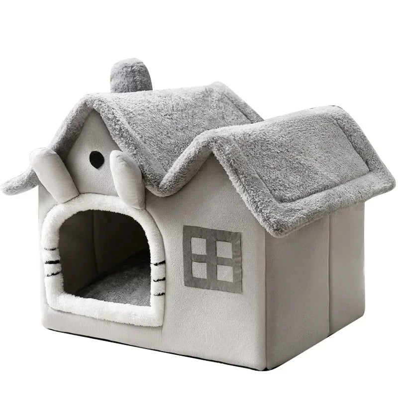 Soft Enclosed Pet House Bed with Removable Cover