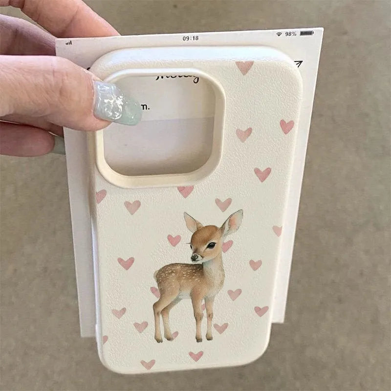 Cute Little Deer iPhone Case – Animal Pattern TPU Phone Cover