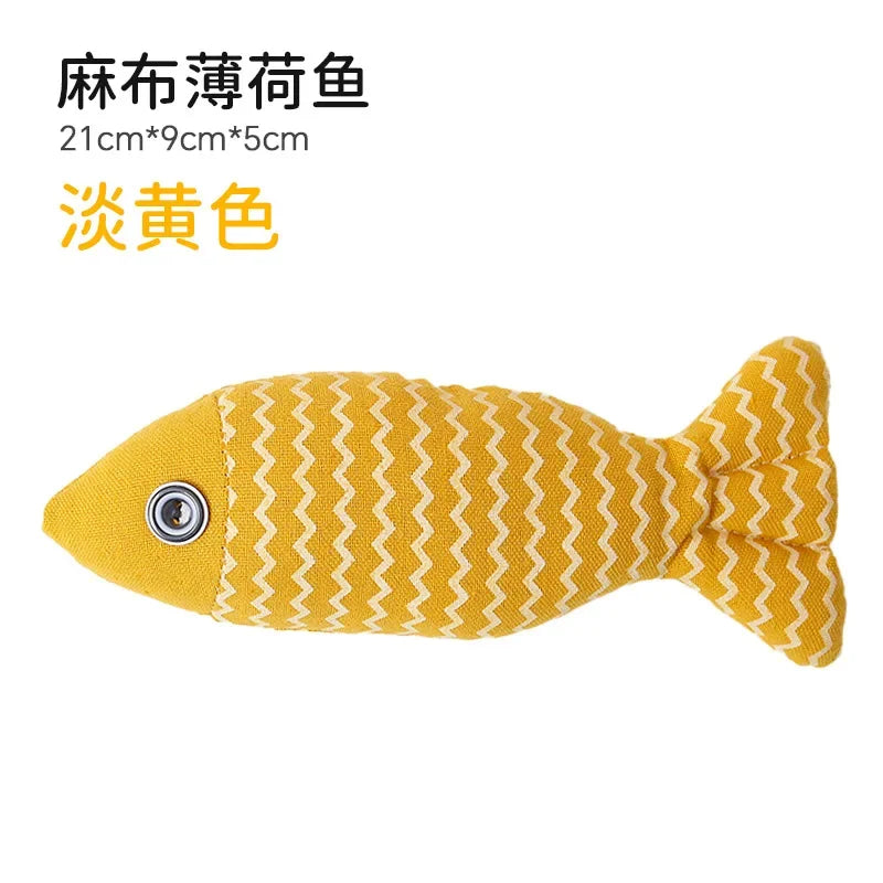 Realistic Plush Catnip Fish Toy for Cats