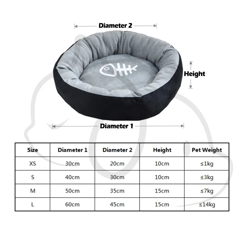 Breathable Cotton Pet Cushion Bed for Cats & Small Dogs