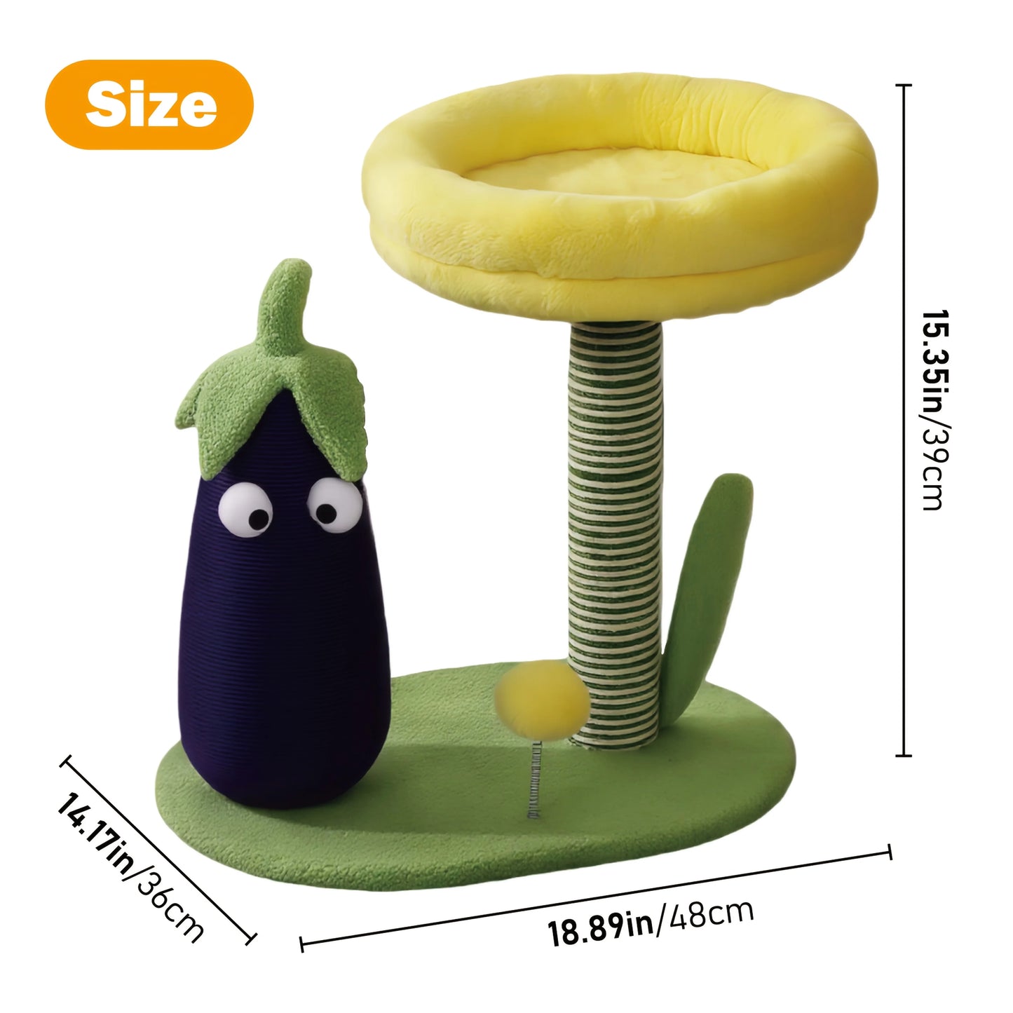 Purple Eggplant-Shaped Cat Scratching Post with Sisal Pad