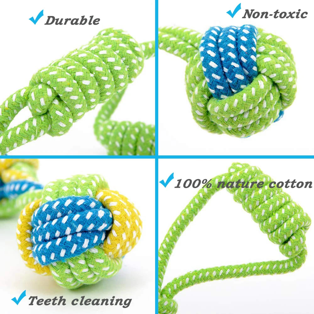 Durable Cotton Rope Dog Toy for Chewing & Dental Care