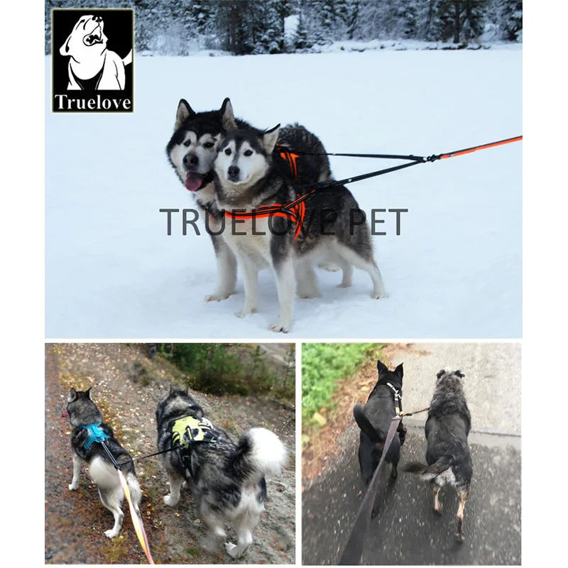 TRUELOVE Double Dog Leash TLL2372 – Reflective No-Tangle Coupler for Two Dogs