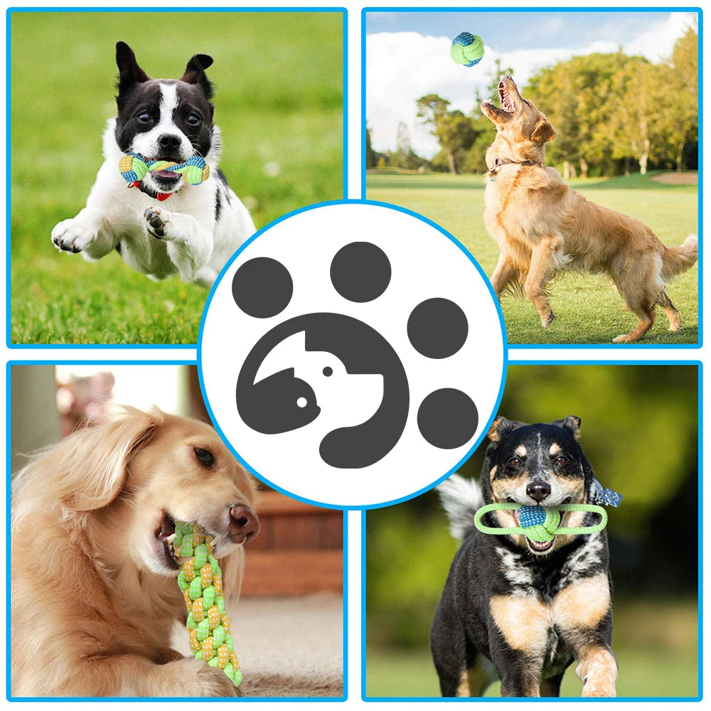 Durable Cotton Rope Dog Toy for Chewing & Dental Care