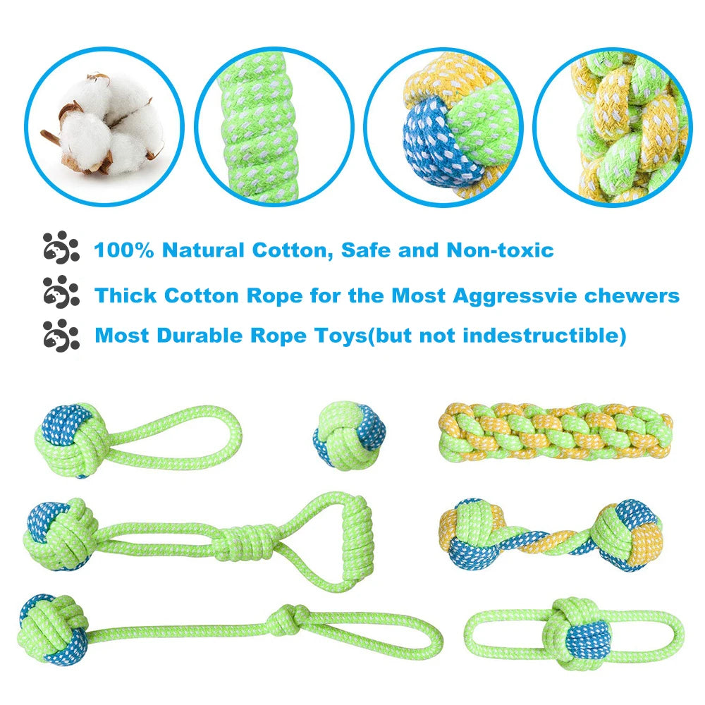 Durable Cotton Rope Dog Toy for Chewing & Dental Care