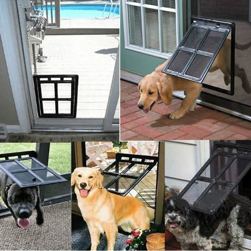 Lockable Plastic Pet Dog & Cat Door for Screen Windows – Security Flap Gates & Free Access