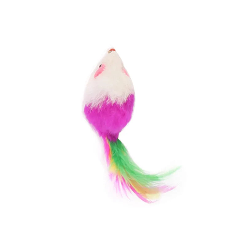 Interactive Cat Teaser Wand with Feather & Animal Toys – 40 cm
