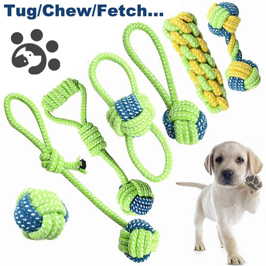 Durable Cotton Rope Dog Toy for Chewing & Dental Care
