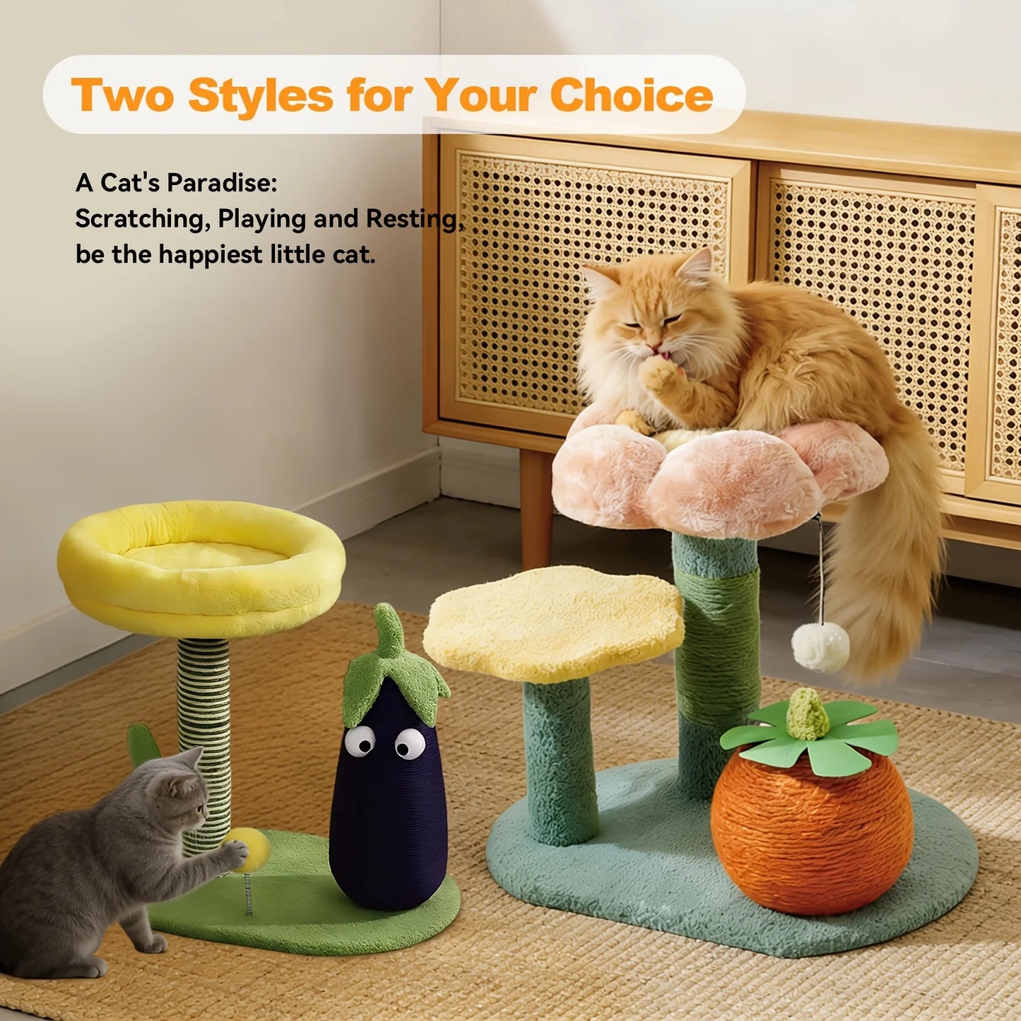 Purple Eggplant-Shaped Cat Scratching Post with Sisal Pad