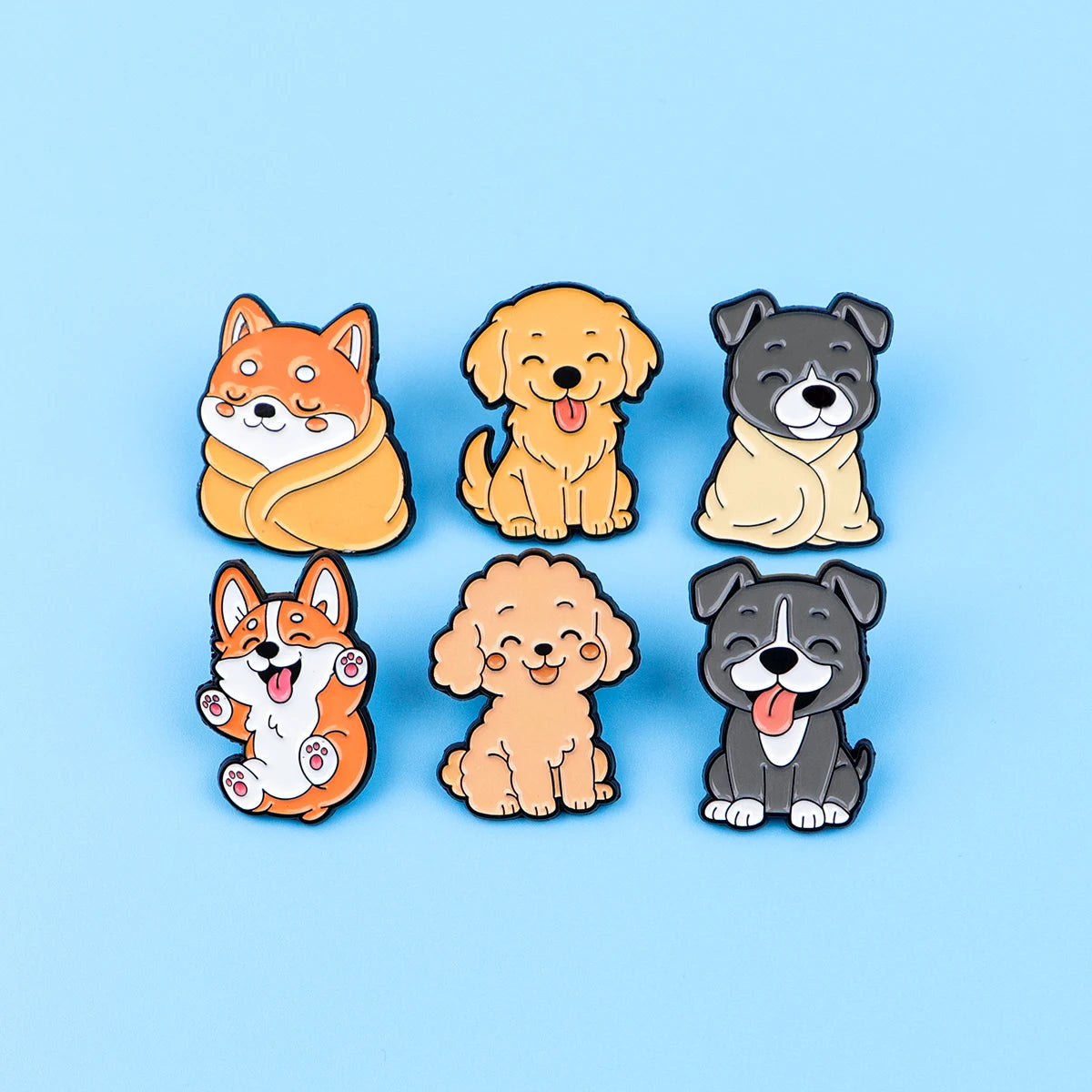 Cute Cartoon Dog Enamel Lapel Pins