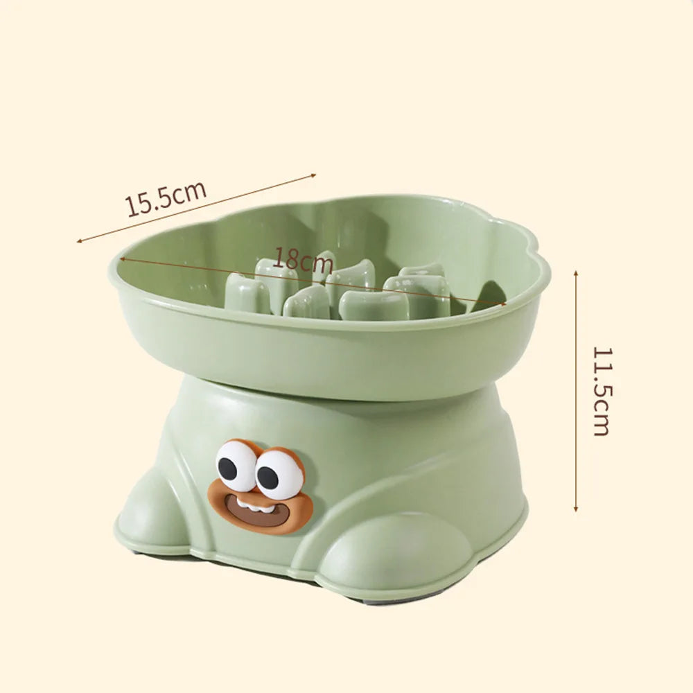 Cloud-Shaped Elevated Slow Feeder Dog Bowl Set