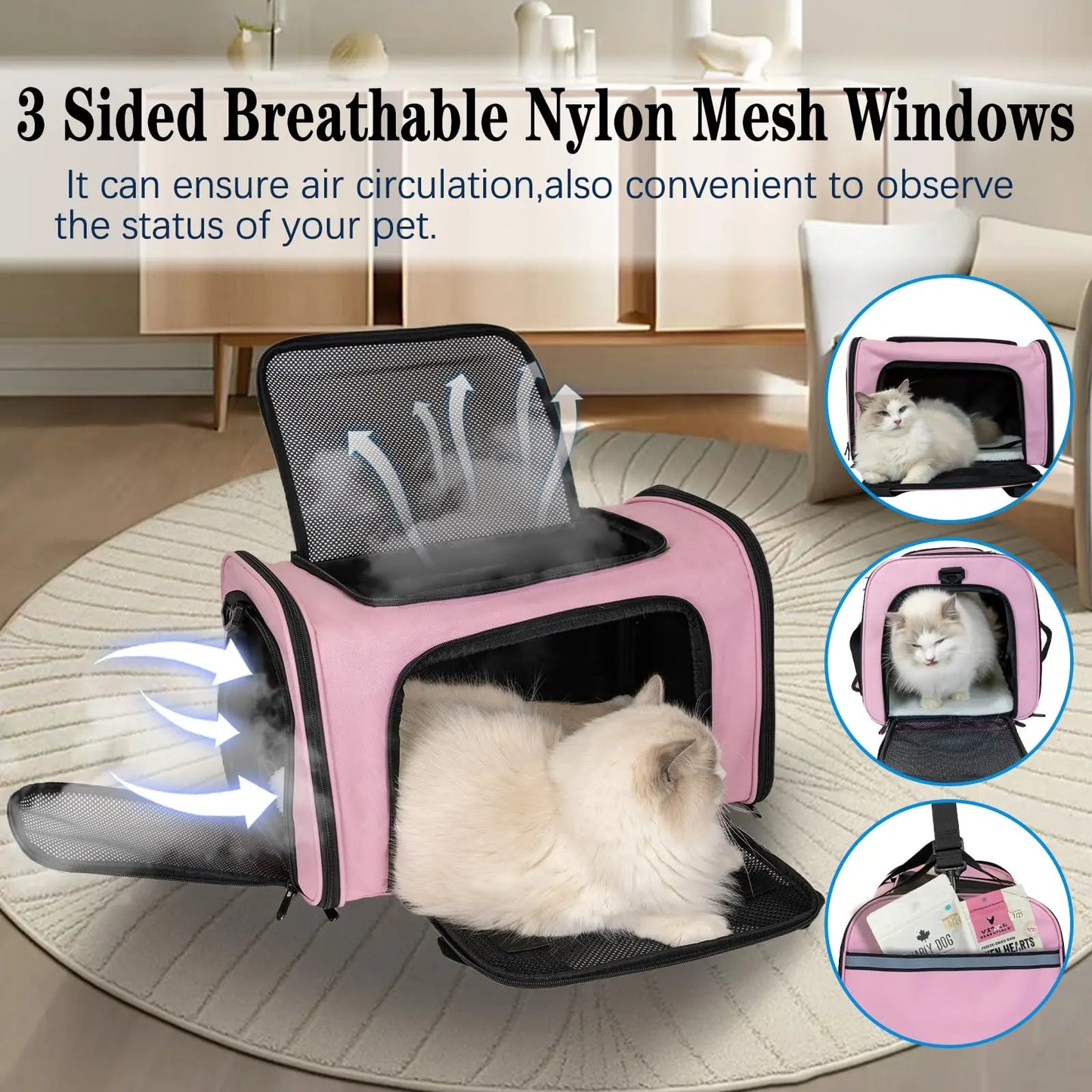 Cat & Dog Travel Carrier – Airline Approved Soft-Sided Pet Carrier