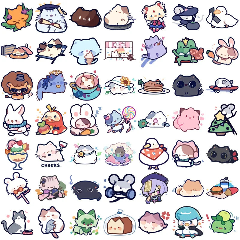 100PCS Cute Cartoon Animal Stickers – Bear & Dinosaur Graffiti Decal Set