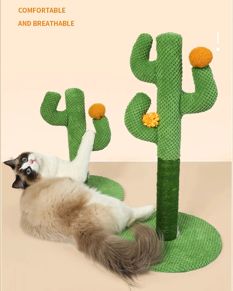 Cactus-Shaped Cat Scratching Post with Sisal Rope – Interactive Climbing & Scratching