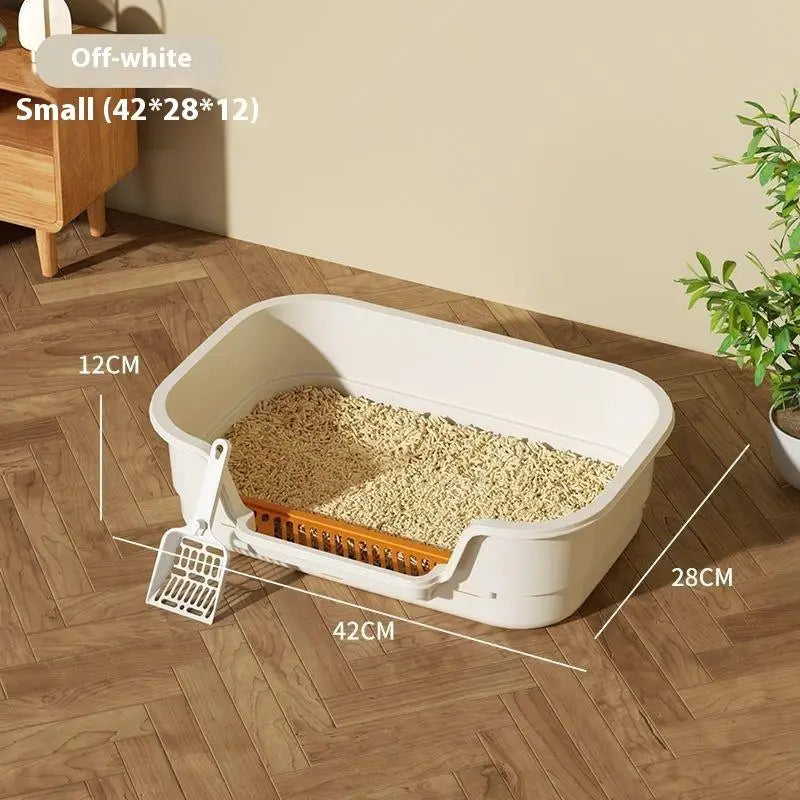 Multifunctional Semi-Enclosed Cat Litter Box – Large Capacity, Odor-Resistant