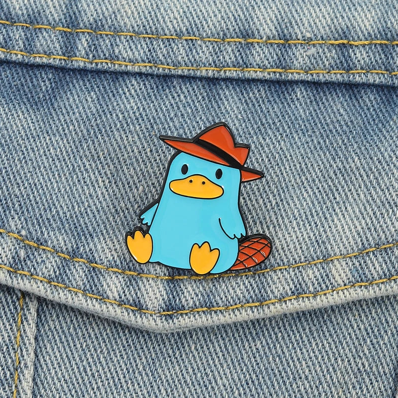 Cute Cartoon Platypus Enamel Lapel Pin