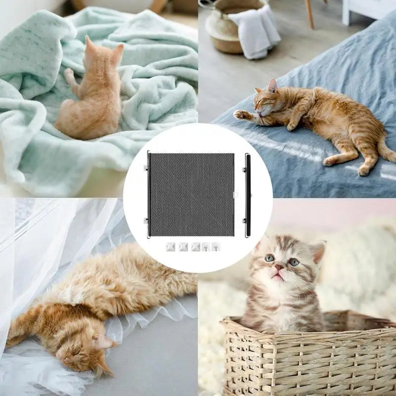 Retractable Indoor Pet Safety Gate for Dogs & Kittens – Mesh Blocking Fence