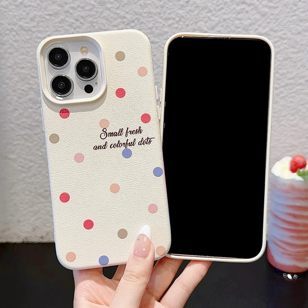 Polka Dot Cartoon Animal iPhone Case – Shockproof Silicone Phone Cover