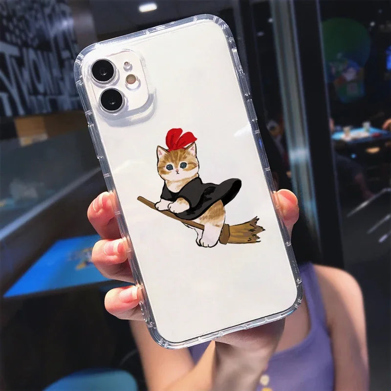 Funny Halloween Cat iPhone Case – Cartoon Animal Shockproof Phone Cover
