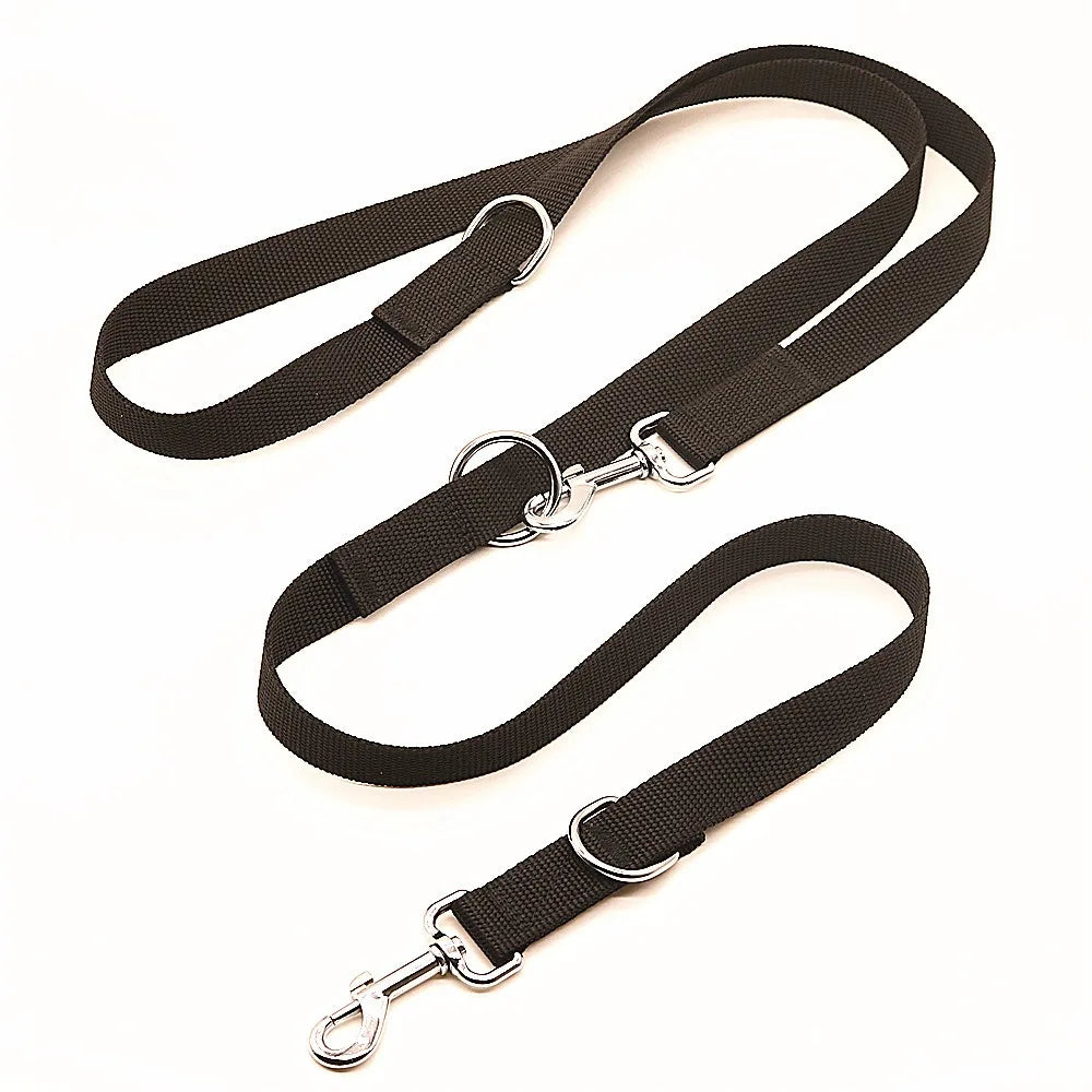 Adjustable Dual-Clip Dog Leash with Hands-Free Option