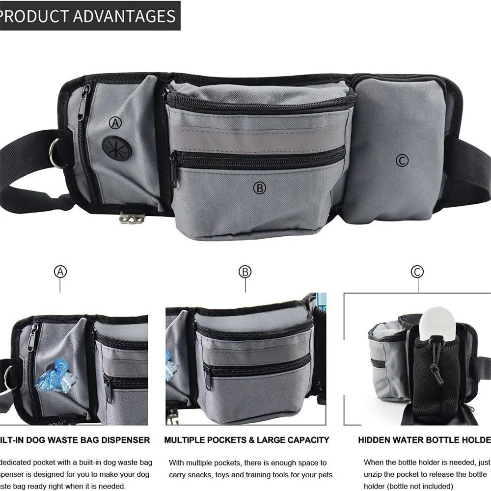 Dog Outdoor Training Waist Bag – Multi-functional Dog Feeding & Treat Pouch with D-Ring