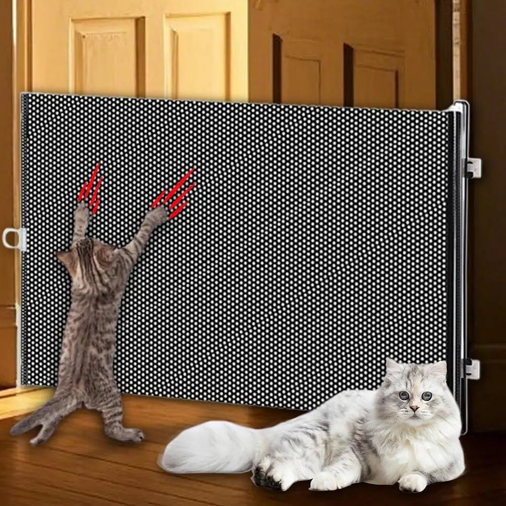 Retractable Indoor Pet Safety Gate for Dogs & Kittens – Mesh Blocking Fence