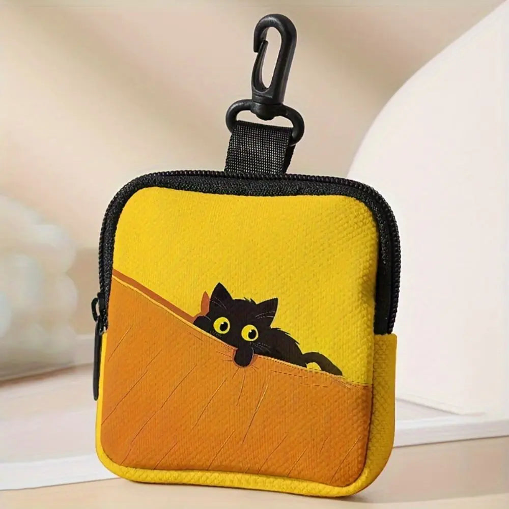 Trendy Mini Coin Purse – Cat & Dog Print Zipper Pouch