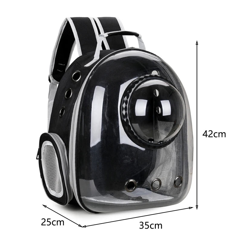 Pet Cat & Small Dog Carrying Backpack – Breathable Transparent Space Capsule Carrier for Travel, Hiking, and Daily Walks