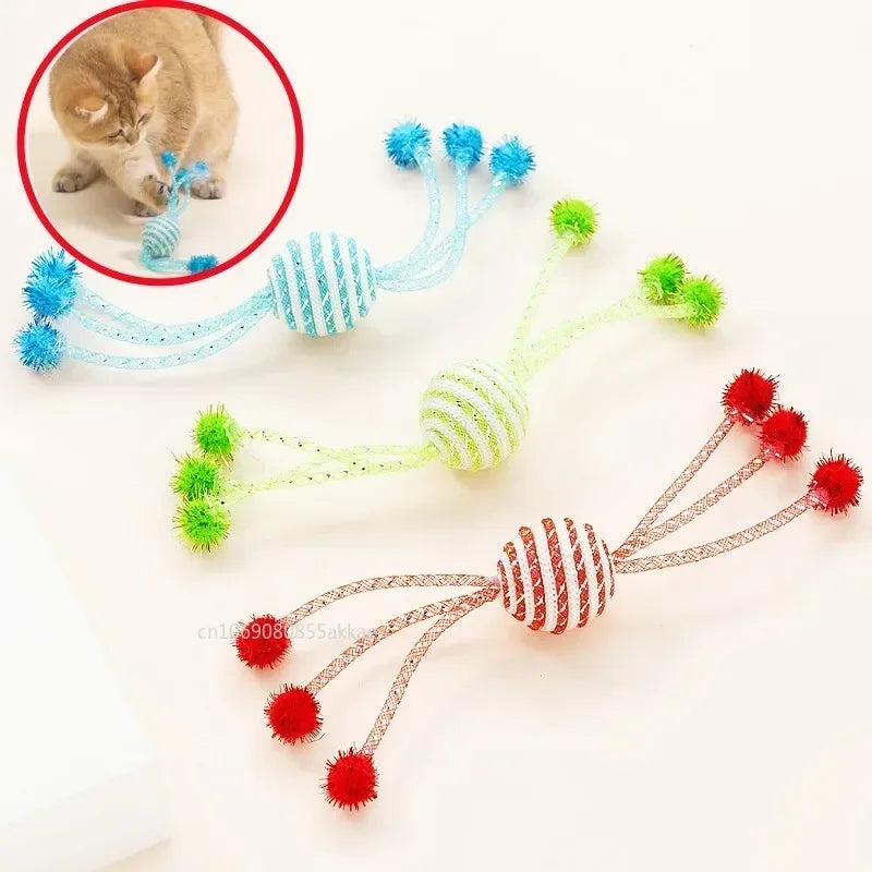Interactive Rope Ball Cat Toy – Bite-Resistant Chew & Scratch Toy