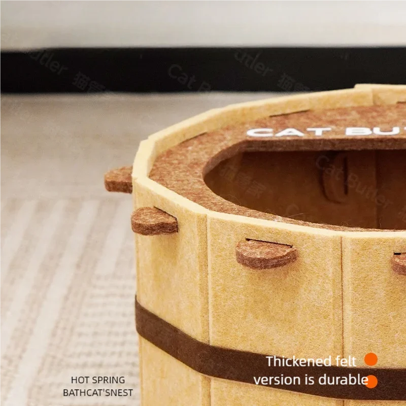 Felt Cat Bed – Semi-Enclosed, All-Season Cozy Cat House