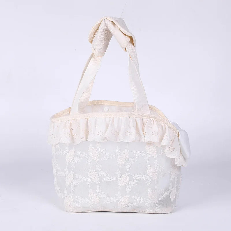 Breathable Lace Pet Carrier Bag with Safety Buckle