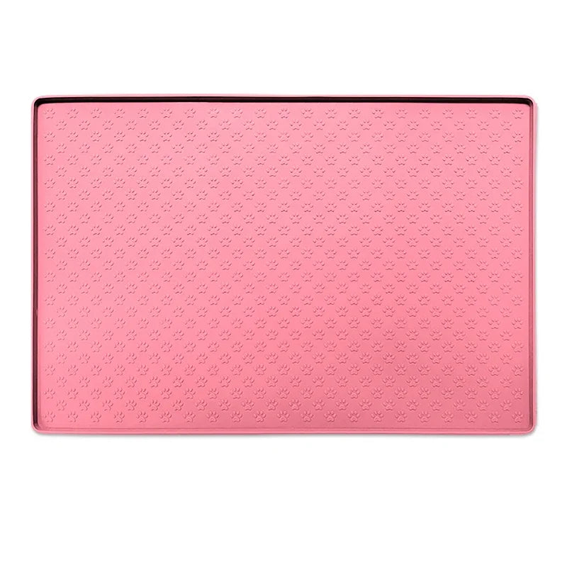 Waterproof Silicone Pet Feeding Mat with Raised Edges