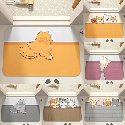 Cute Cartoon Dog Doormat – Non-Slip Entrance Floor Rug