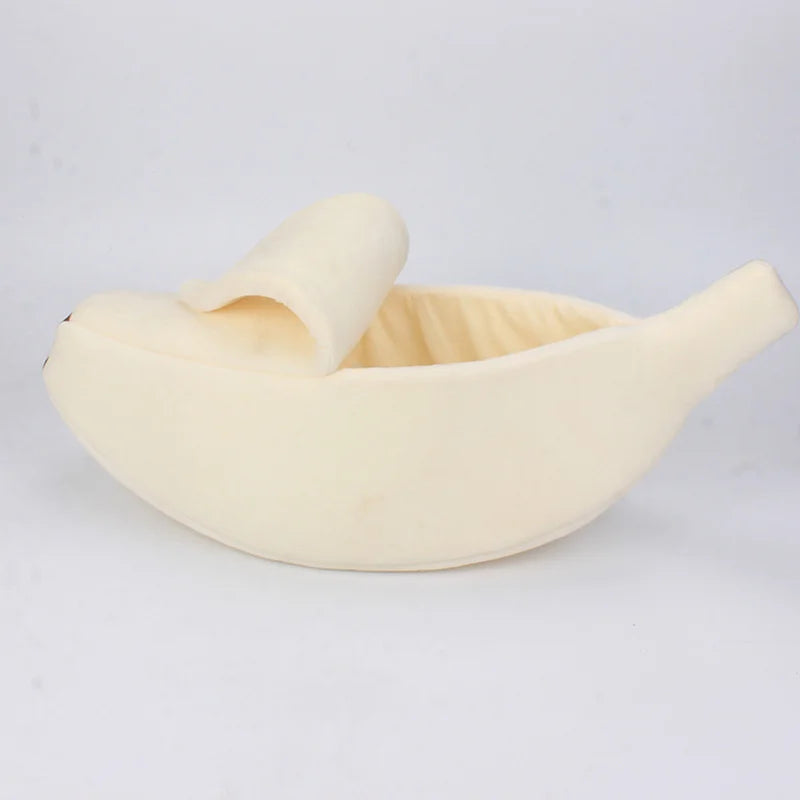 Cute Banana-Shaped Plush Pet House Bed