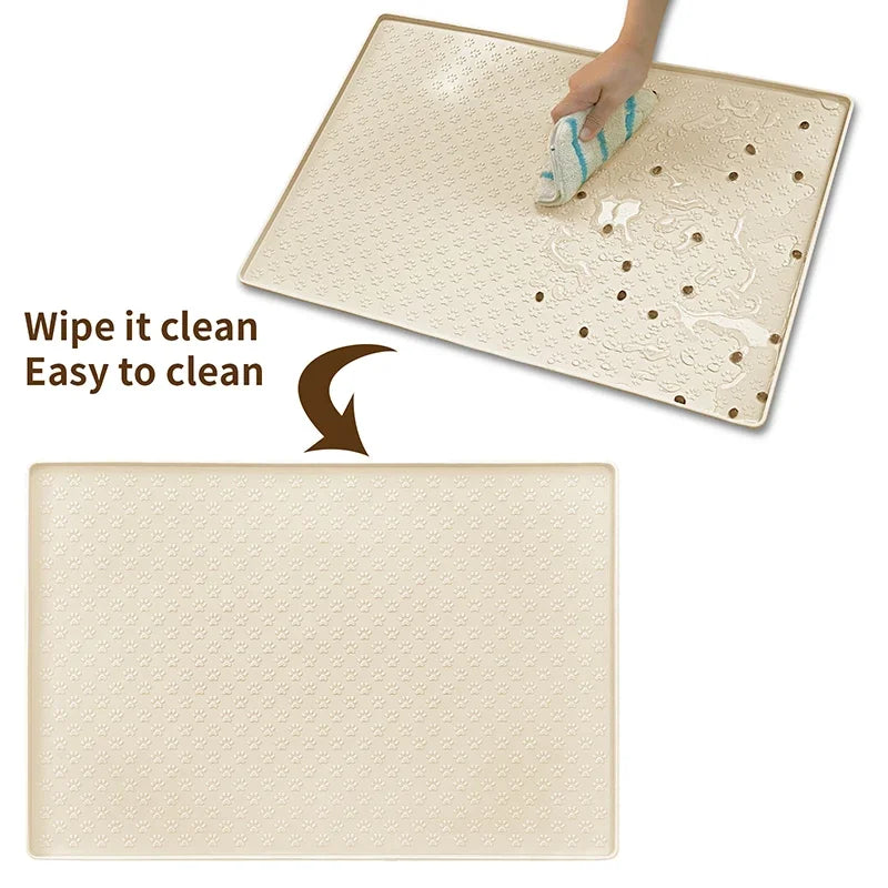 Waterproof Silicone Pet Feeding Mat with Raised Edges