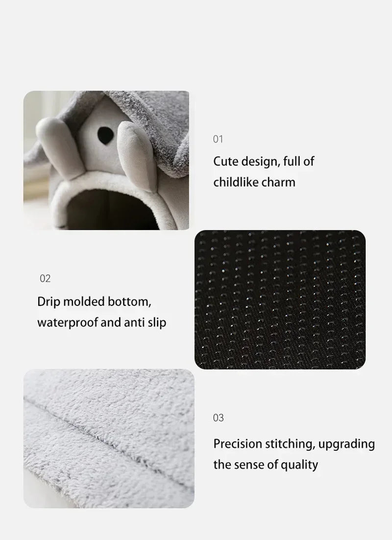 Soft Enclosed Pet House Bed with Removable Cover