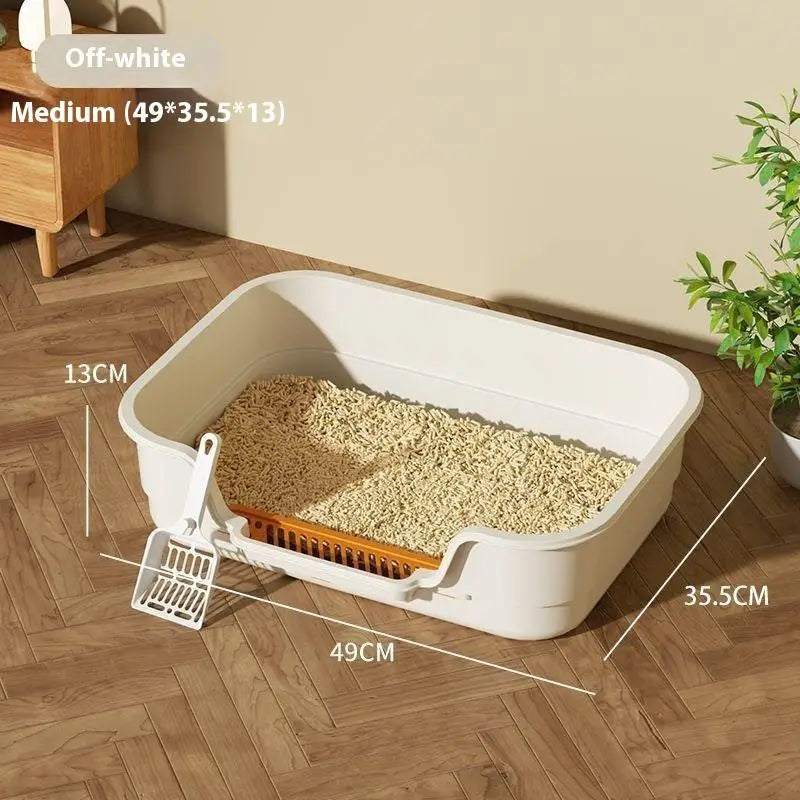 Multifunctional Semi-Enclosed Cat Litter Box – Large Capacity, Odor-Resistant