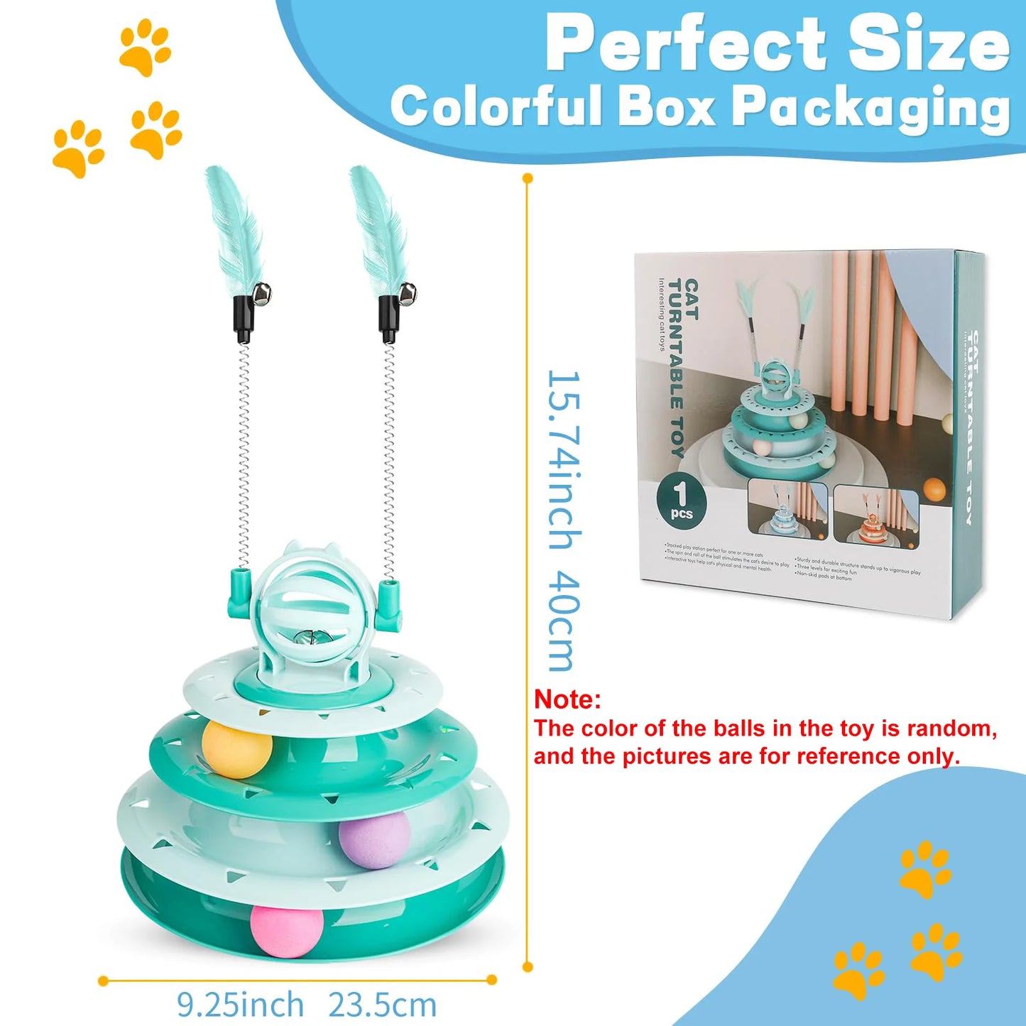 Interactive Puzzle Ball Cat Toy – Turntable & Sound Feature