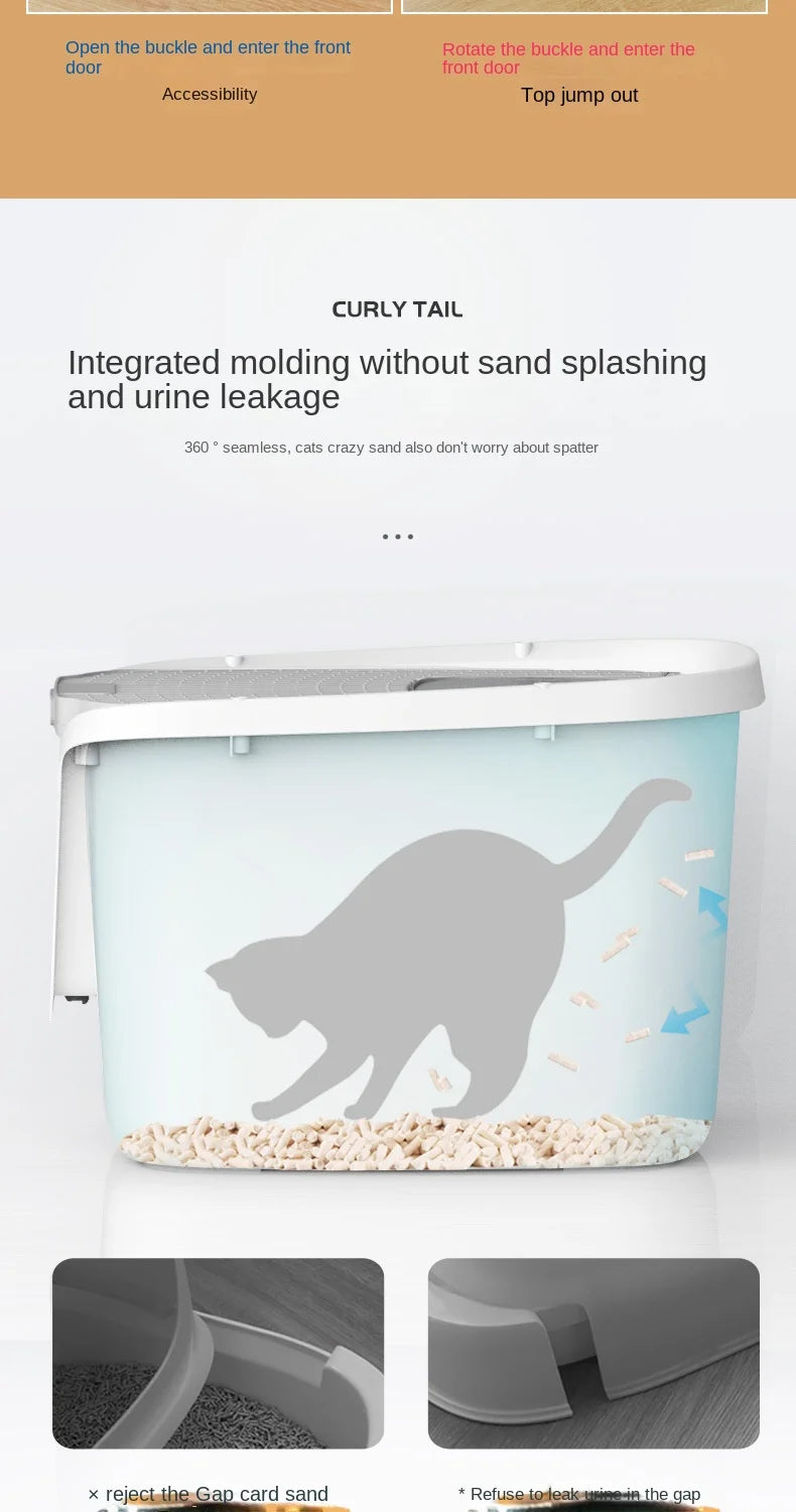 Extra-Large Enclosed Cat Litter Box with Lift-Up Cover