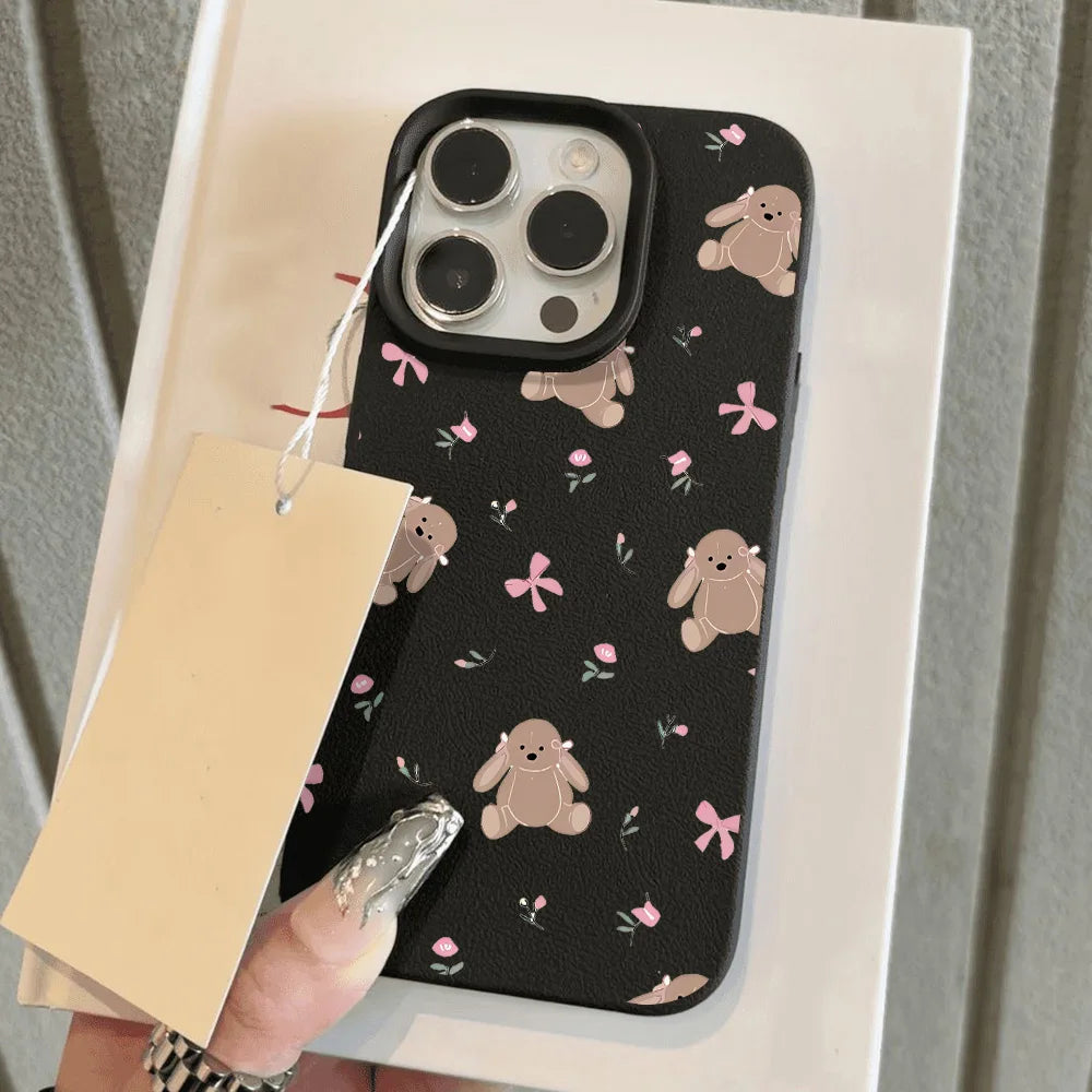 Polka Dot Cartoon Animal iPhone Case – Shockproof Silicone Phone Cover