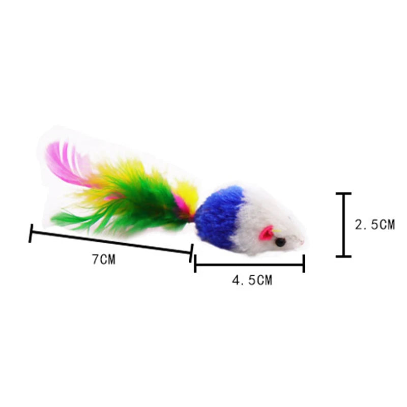Interactive Cat Teaser Wand with Feather & Animal Toys – 40 cm