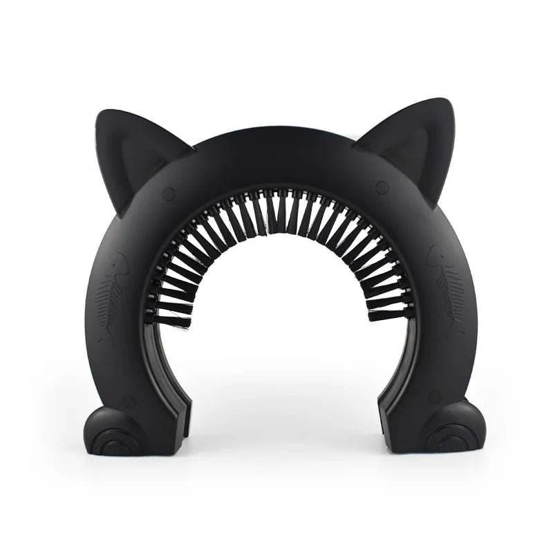 Flap-Free Pet Doorway with Grooming Brush for Cats & Small Dogs