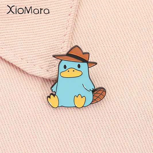 Cute Cartoon Platypus Enamel Lapel Pin